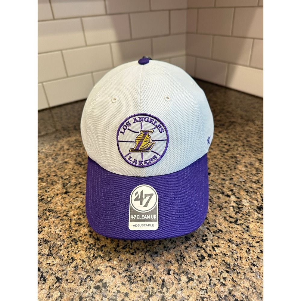 Los Angeles Lakers Hat '47 Clean Up Adjustable White Purple NBA Cap